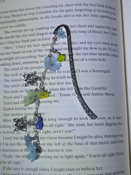Blue Flowers | Beaded Specialty Bookmark